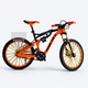 Коллекционная мини-модель велосипеда металлический Фингербайк MTB игрушечный велосипед 1:8 Размер 18 см Orange - изображение 6