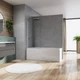 Шторка для ванни Ronal Arelia D20B10804007 140x80 см, срібло поліроване, прозоре скло універсальна - изображение 3