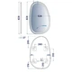 Дзеркало Devit Style 5415080 асиметричне з LED підсвіткою та тачсенсором 800х500 мм - изображение 3