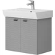 Тумба Devit Flow 484060G 60 см з умивальником та ручками, сірий матовий - зображення 2