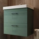 Тумба Devit Urbanis 454060E 60 см з раковиною та чорними ручками, смарагдова - изображение 1