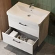 Тумба Devit Urbanis 454080W 80 см з раковиною та чорними ручками, біла - изображение 10
