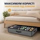 Удобный органайзер для хранения обуви (до 12 пар) под кроватью или в шкафу серый - изображение 3
