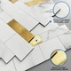 Самоклеящаяся 3D плитка MOFIT White & Gold – набор 10 шт - изображение 2