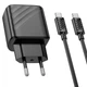 Мережевий зарядний пристрій HOCO CS22A Value single port charger Type-C cable 30W Black - зображення 6