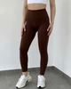 Женские спортивные легинсы лосины с утяжкой без эффекта Push-Up для фитнеса йоги повседневной носки зала Шоколад M (LBP3M) - изображение 1