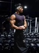 Безрукавка "Gymshark" компресійна чоловіча спортивна майка для тренувань чорна з фіолетовим M - изображение 8