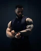 Безрукавка "Gymshark" компресійна чоловіча спортивна майка для тренувань чорна з фіолетовим S - изображение 9