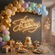 Светодиодная (LED) неоновая вывеска "Happy Birthday", от USB, оранжевая, 50*31 см (9318-001) - изображение 1