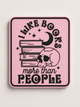 Настінна табличка з написом I like books more than people черепом та книгами. Aivory - изображение 1