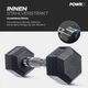 Гантелі POWRX 30 кг × 2 шт (комплект 60 кг), шестигранні, гумові, для силових тренувань - зображення 3