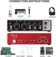 USB аудиоинтерфейс EBXYA 2x2 24-bit/192kHz для записи музыки, микрофона, гитары и подкастов, красный - изображение 2