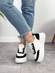 Женские кроссовки Fashion 105-95 на высокой подошве бело-чёрные 39 - изображение 4