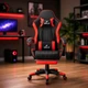 Игровое кресло с подставкой для ног + 2 подушки / Геймерское кресло HELE 26X-11 черно-красное - изображение 2