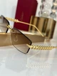 Женские очки Cartier CT0544S 2026 – безрамочные фотохромные солнцезащитные очки коричневый градиент - изображение 2
