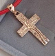 Срібний кулон хрест 925 проби з фактурним візерунком дерево Позолота - изображение 1