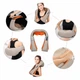 Роликовый массажер Lesko Beige + Orange для шеи и плеч Massager of Neck Kneading - изображение 3