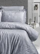 Комплект постельного белья First Choice Jacquard Satin Lamone Gri, Евро 50x70 см + 70x70 см, Серый - изображение 3