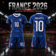 Форма футбольна дитяча France 2026 Mbappe 10 синя комплект футболка та шорти розмір 18 — зріст 100–110 см - зображення 1
