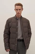 Короткий чоловічий стьобаний пуховик Finn Flare FAD21046-641 коричневий 2XL - зображення 1