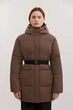 Удлиненный женский пуховик с поясом Baon B0025505-BR коричневый XL - изображение 2