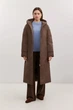 Длинный женский пуховик Baon B0225508-BR коричневый 2XL - изображение 2