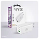 Зарядний пристрій мережевий MAKE 100W GaN3 2xType-C PD3.0 + USB QC4.0 White - зображення 2