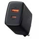 Сетевое зарядное устройство Baseus Compact Quick Charger 20W два порти USB-A USB Type-C EU Быстрая зарядка Power Delivery 3.0 Quick Charge 3.0 Black CCXJ-B01 - изображение 2