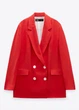 Блейзер жіночий червоний оверсайз двобортний ZARA XS - зображення 1