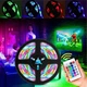 Світлодіодна RGB стрічка 5м, 3528 з пультом та блоком живлення, Багатокольорова LED стрічка самоклеюча - зображення 2