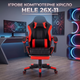 Игровое кресло с подставкой для ног + 2 подушки Геймерское кресло HELE 26X-11 черно-красное - изображение 1