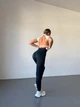 Спортивні жіночі легінси Soft SQ з ефектом візуальної корекції фігури для фітнесу та йоги Push Up V-пояс Однотонні M Темно-смарагдові (SQ05M) - зображення 12