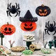 Паперова Підвісна Фігура 3D Гарбуз у капелюсі Halloween Чорний - зображення 2