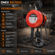 Ручная цепная лебедка Onex BX 7003 грузоподъемность 2 тонны высота подъема 3 м со стальной цепью и храповым механизмом - изображение 3