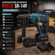 Перфоратор акумуляторний BOXER SR 149 24V SDS Plus із двома акумуляторами швидкозатискним патроном для бетону дерева металу у кейсі - зображення 3