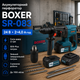 Акумуляторний перфоратор BOXER SR-083 SDS Plus 24 В 4 А·год 2 акумулятори 2,1 Дж 1100 об хв зі змінним патроном бурами зубилами та кейсом - зображення 1