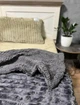 Теплый Мягкий Плед - Покрывало На Овчине Полуторний ( Односпальний ) 150 х 200 см Графитовый - изображение 3
