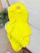 Детское полотенце с уголком Family Tradition двусторонняя махра с вышивкой 100х100 см жёлтый Трактор-малыш - изображение 1