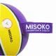MISOKO&CO Іграшка для собак, м'яч надувний, у формі баскетбольного м'яча, фіолетовий з жовтим, 15 см - зображення 2