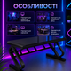 Игровой компьютерный стол Esonstyle AND-1921 с закаленной стеклянной столешницей, прочным металлическим каркасом, эргономичной конструкцией для работы, учебы, домашнего офиса и современного интерьера - изображение 4