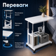 Приліжковий столик JDL-C-001 з регульованою висотою, металевим каркасом, стільницею МДФ 60×40 см, додатковою полицею, коліщатками з гальмами для роботи, навчання, дивана та ліжка - зображення 4