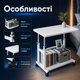 Приліжковий столик JDL-C-001 з регульованою висотою, металевим каркасом, стільницею МДФ 60×40 см, додатковою полицею, коліщатками з гальмами для роботи, навчання, дивана та ліжка - зображення 5