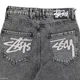 Чоловічі широкі джинси Stussy світло-сірі, оверсайз, Y2K стиль, вулична мода 36 (1027-558) - изображение 7
