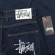 Чоловічі широкі джинси Stussy темно-сині вільна посадка оверсайз, Y2K стиль 31 (1027-539) - изображение 8