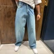 Чоловічі широкі джинси Stussy блакитні, оверсайз, з фірмовою вишивкою, Y2K стиль 29 (1027-531) - изображение 5