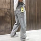 Чоловічі широкі джинси Carhartt світло-сірі з ефектом варки, вільний крій, Y2K стиль 28 (1027-779) - изображение 4