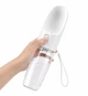 Дорожняя бутылка-поилка для собак и котов Dogness Capsule D11 400мл портативная для прогулок, white - изображение 5