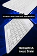 Бездротова міні клавіатура та мишка тонка для ipad планшета телефону айпада телевізора безшумна портативна акумуляторна тиха bluetooth 5.2 ергономічний комплект блютуз з тихою мишкою для windows ios андроїд білий Kit + українська розкладка в комплекті - зображення 5