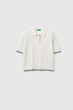 Однотонна футболка-поло Benetton 46(L) Бежевий-6R2 (151424) - зображення 1