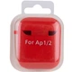 Силиконовый футляр с микрофиброй для наушников AirPods 1/2 красный - изображение 5